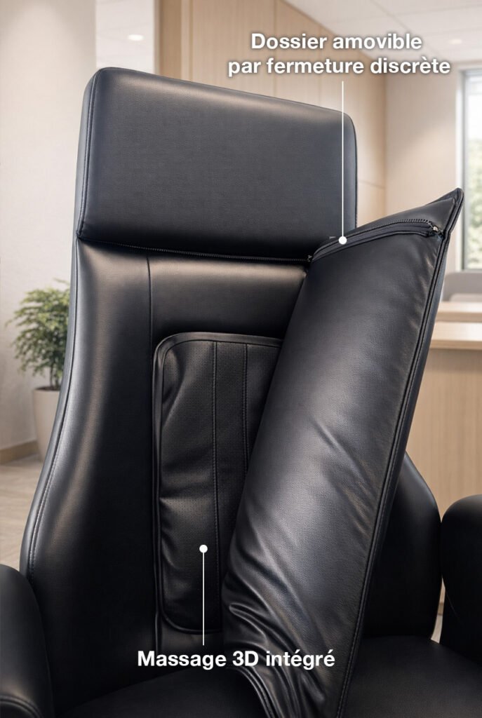 fauteuil massage intégré dossier amovible fermeture